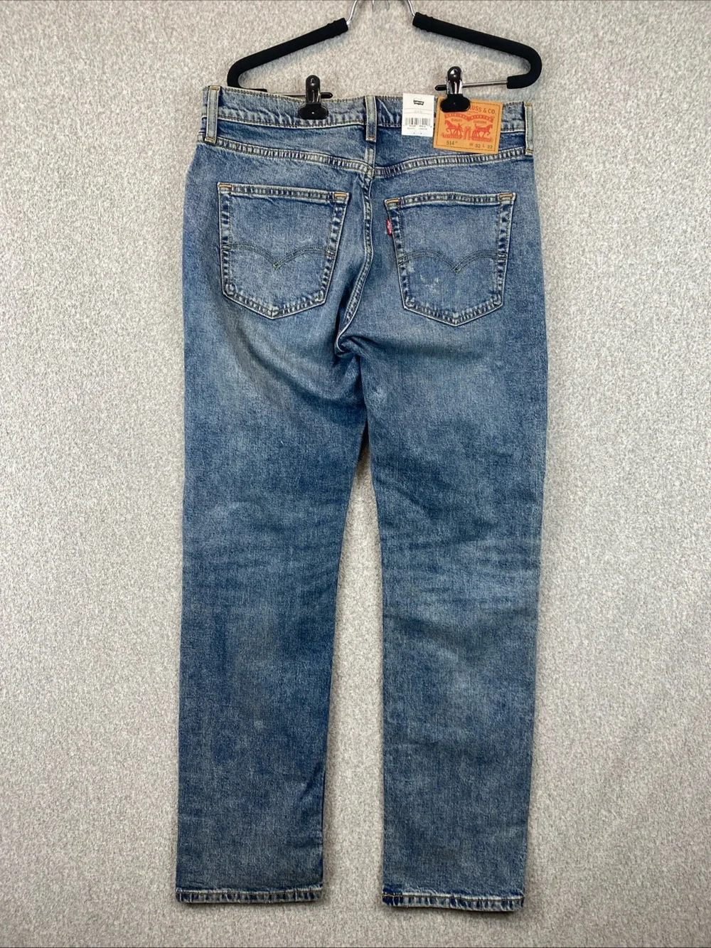 Levi's Men's 514 Straight Flex Jeans 32x32 Fade Blue Reg Fit Sits Low On Waist
